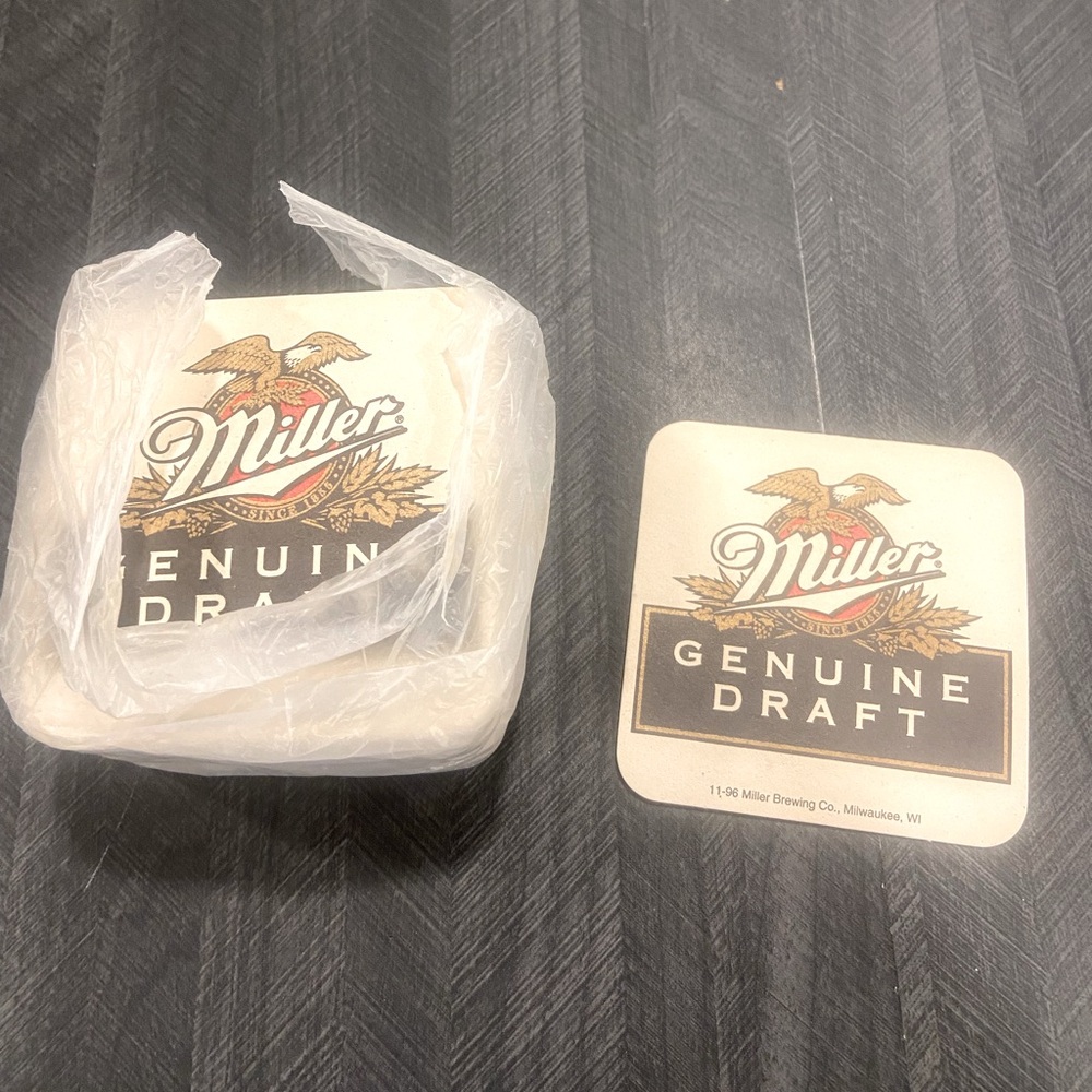 Miller genuine draft double sided coasters